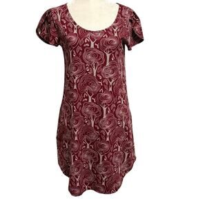 Blue Platypus XS Mini Dress Whimsical Tree Nature Novelty Print Made In USA